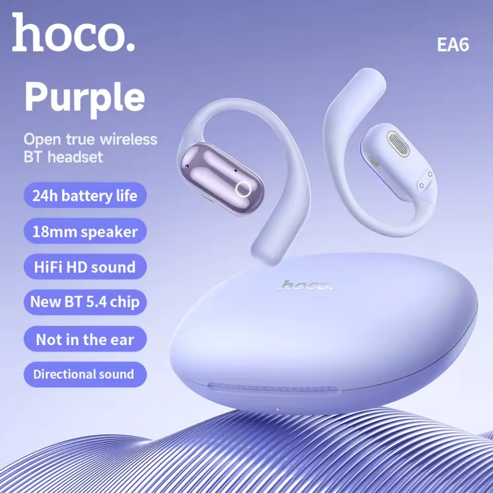 Hoco Open-Ear Sport Earbuds EA6 - Purple image