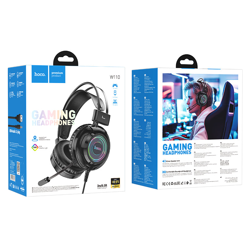 Hoco Wired RGB Gaming Headphones W110 image 4