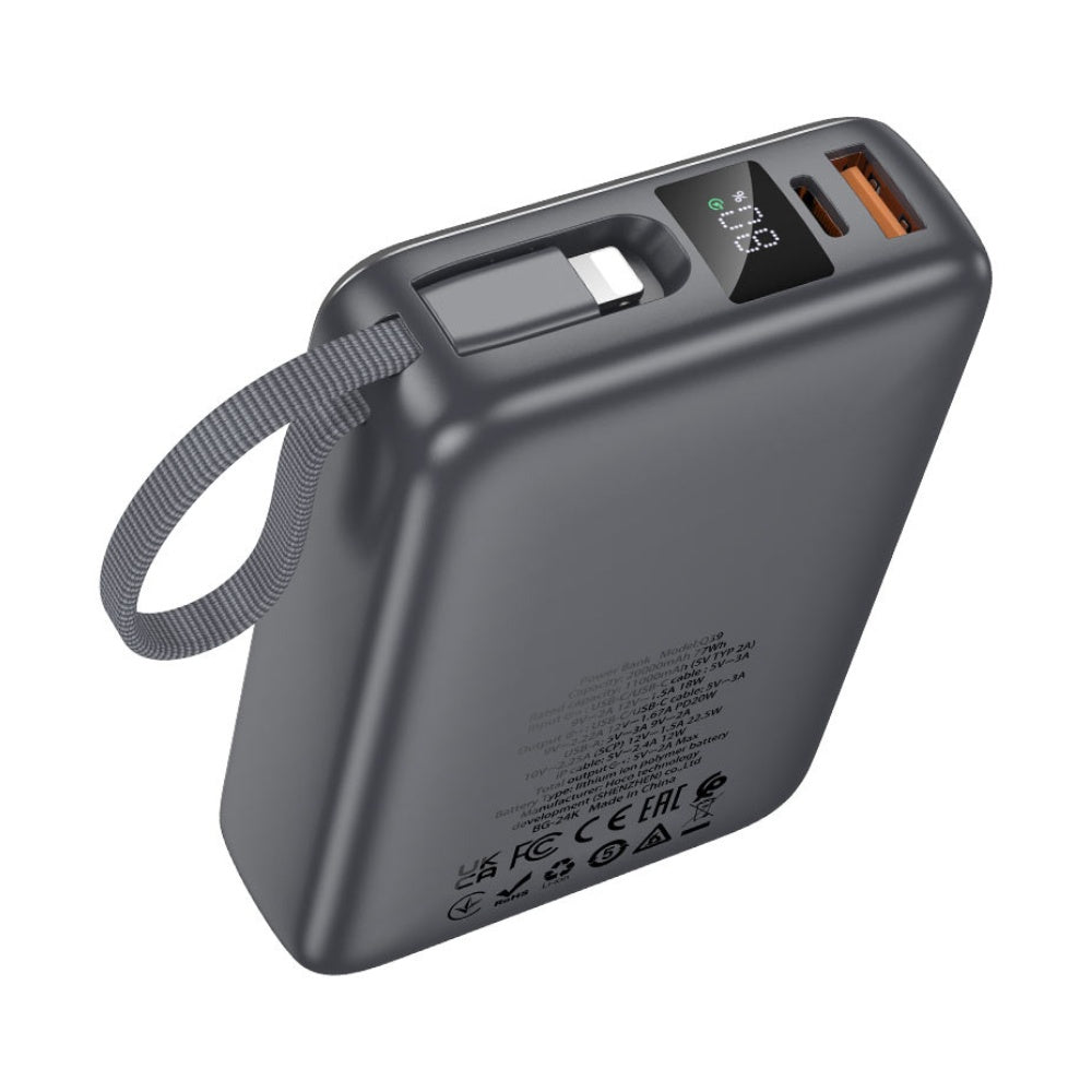 Hoco 18W Power Bank 20000mAh Built-in Cable Q39 - BeyTrend 