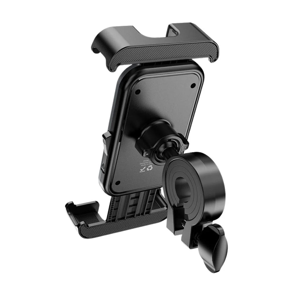 Hoco H82 Vista bike handlebar phone holder secured on bicycle handlebar for easy phone access during rides