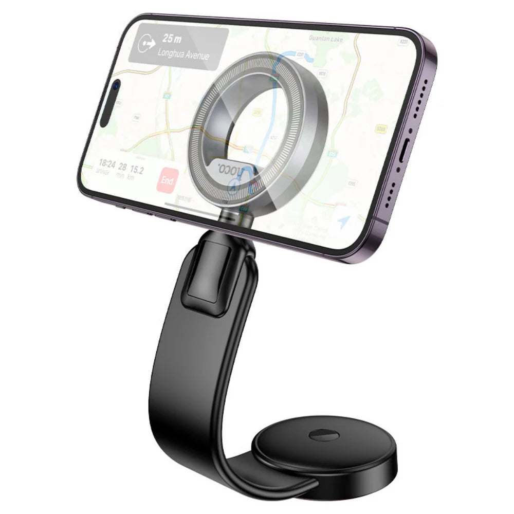 Hoco H71 Totem magnetic dashboard car phone holder mounted on a vehicle dashboard showing its compact design and magnetic grip.