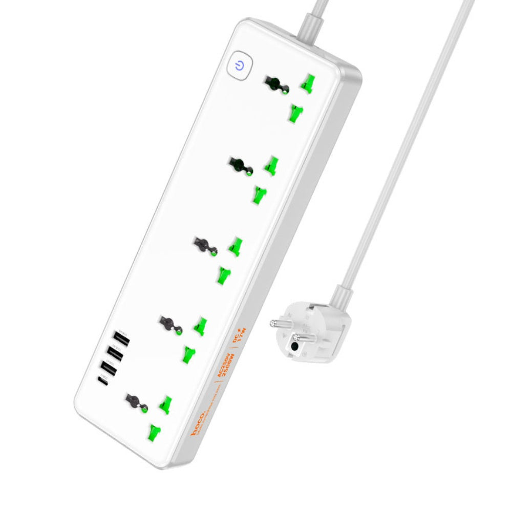 Hoco Power Strip 5 Sockets With USB Outputs AC13A - BeyTrend 