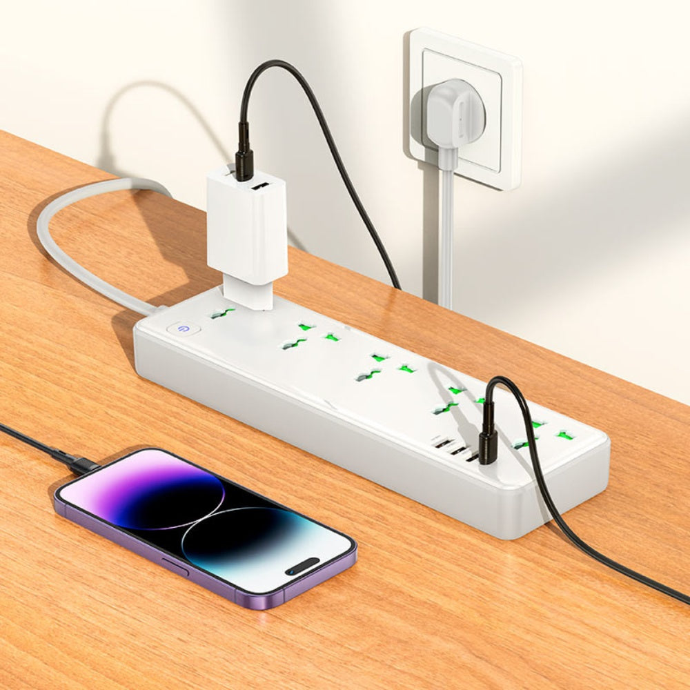 Hoco Power Strip 5 Sockets With USB Outputs AC13A - BeyTrend 