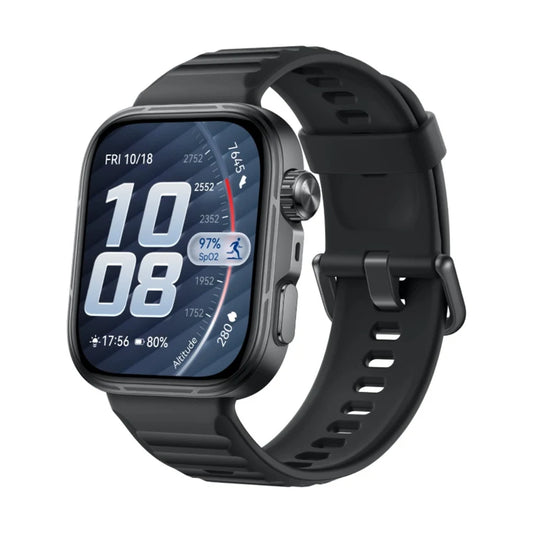 Huawei Watch Fit 5 Pro smartwatch with colorful display and fitness tracking features shown on screen.