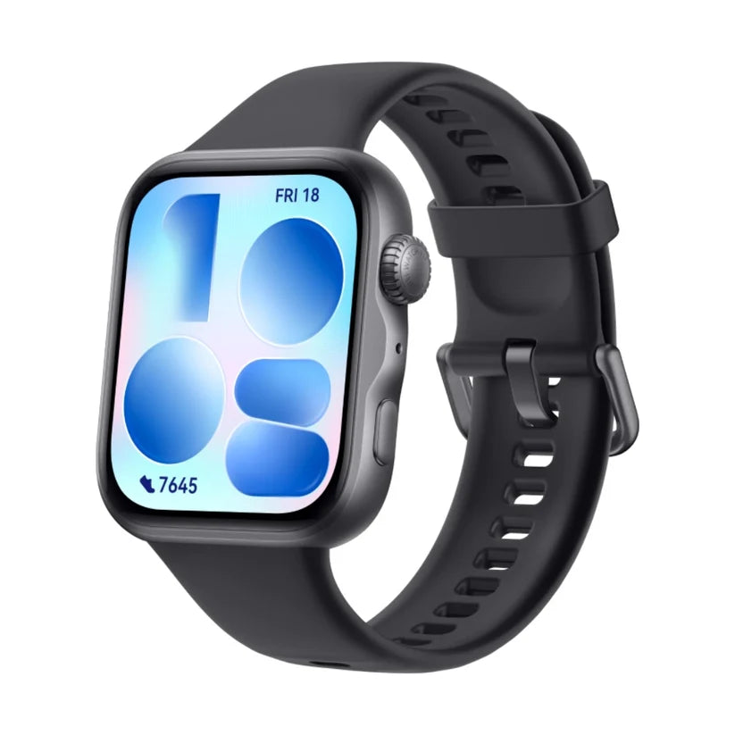 Huawei Watch Fit 5 smartwatch with colorful display and fitness tracking features, shown on a user's wrist.