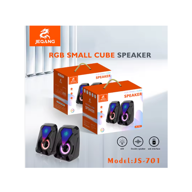 JEQANG RGB Computer Wired Speaker 2.0 Multimedia HIFI Sound Quality