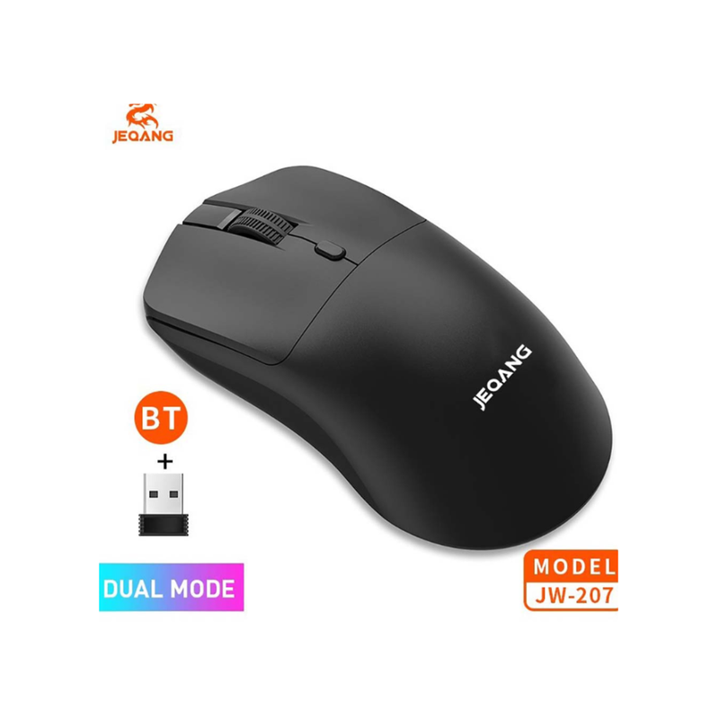Jeqang Wireless Dual Mode Mouse 2.4Ghz USB Adapter , Bluetooth JW-207 BT