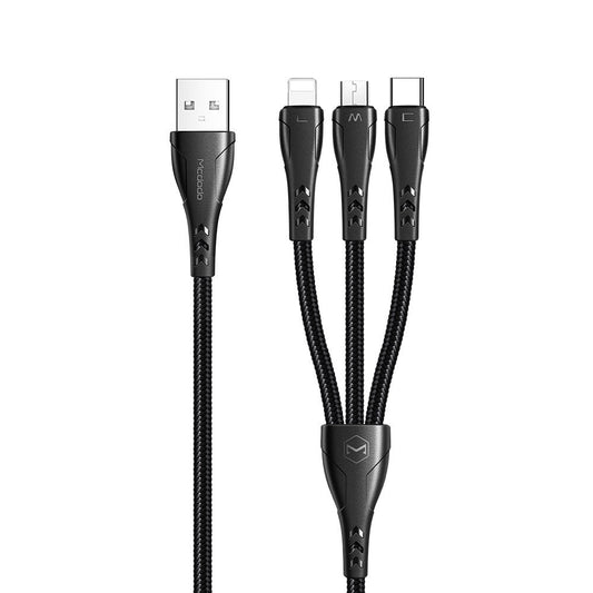 Mcdodo Lightning Type-C Micro USB 3 in 1 Cable 1.2m CA-696