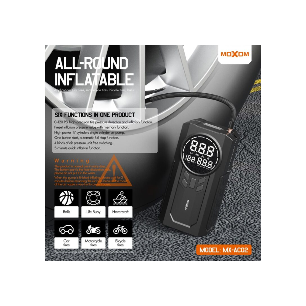 Moxom MX-AC02 multi-function portable air pump - BeyTrend 