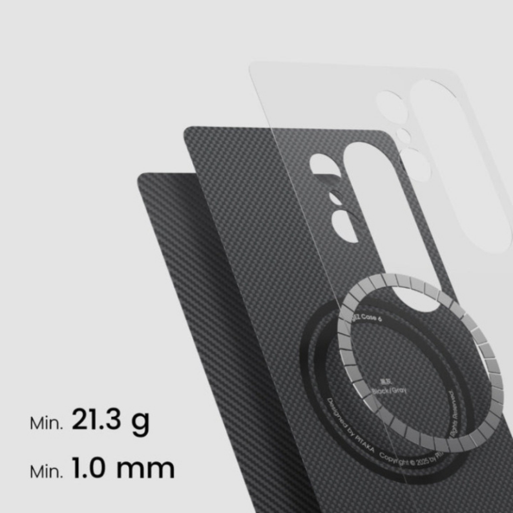 Pitaka Galaxy S25 Ultra Edge Case (600D Black/Grey-Twill) - gallery image 2
