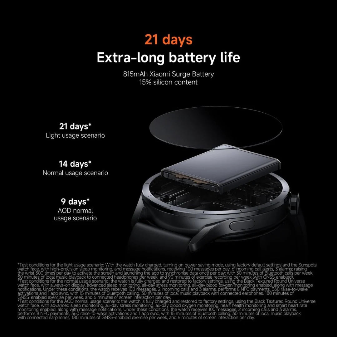 Xiaomi Watch S5 46mm smart watch by BeyTrend with AMOLED display, GPS, and Bluetooth calling showing the watch face and features
