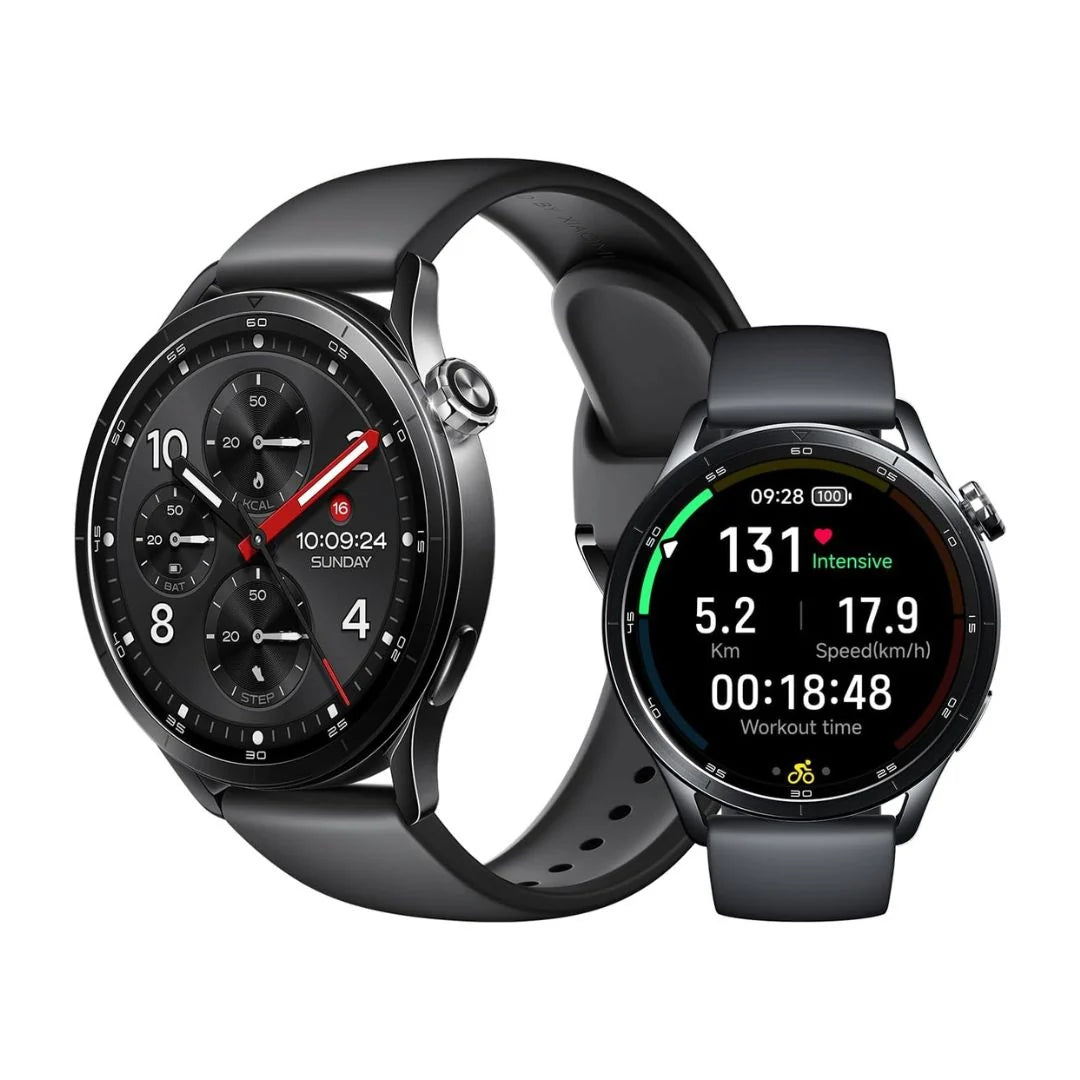 Xiaomi Watch S5 46mm smartwatch by BeyTrend showing AMOLED display, GPS, and Bluetooth calling features on a sleek design.