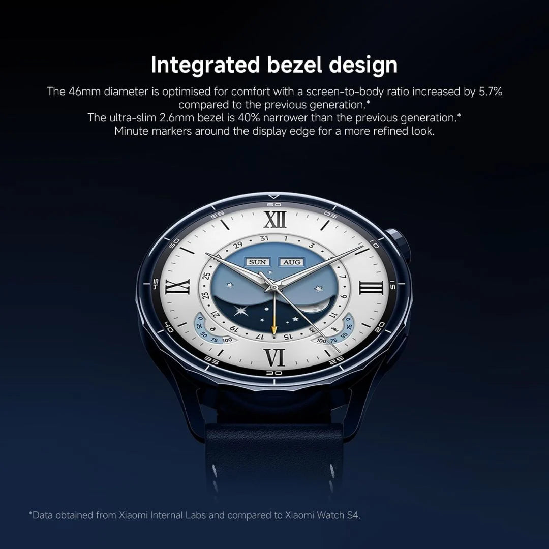 Xiaomi Watch S5 46mm smart smartwatch with AMOLED display, GPS, and Bluetooth calling, shown with a sleek black strap.