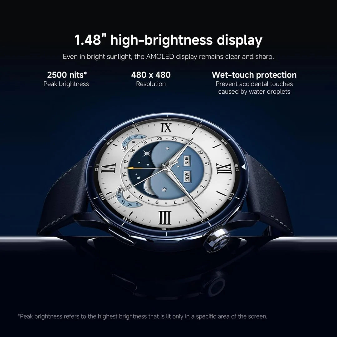 Xiaomi Watch S5 46mm smart watch with AMOLED display, GPS, and Bluetooth calling, shown with a sleek black strap.