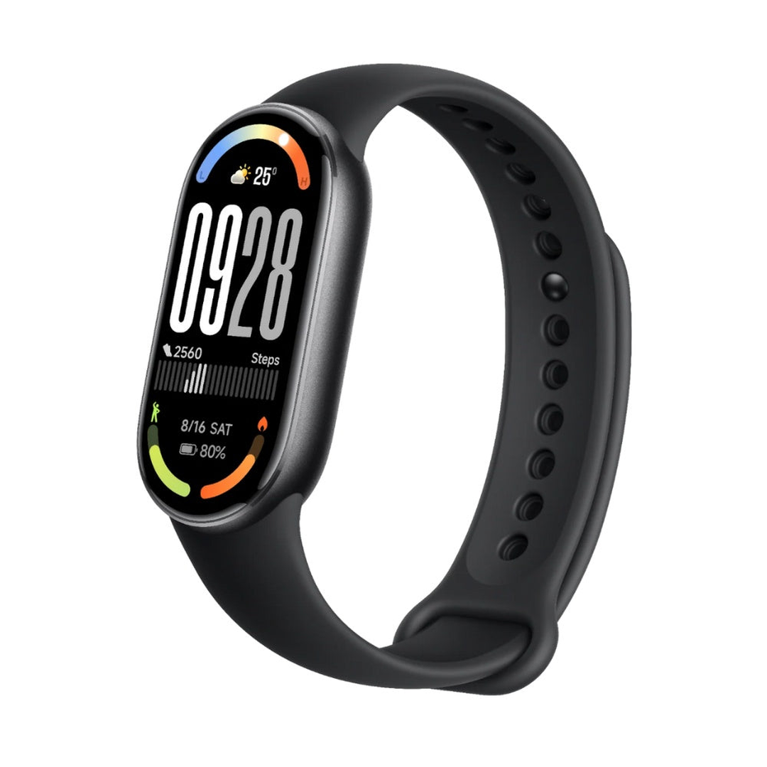 Xiaomi Smart Band 10 fitness tracker with color display and adjustable strap on a white background