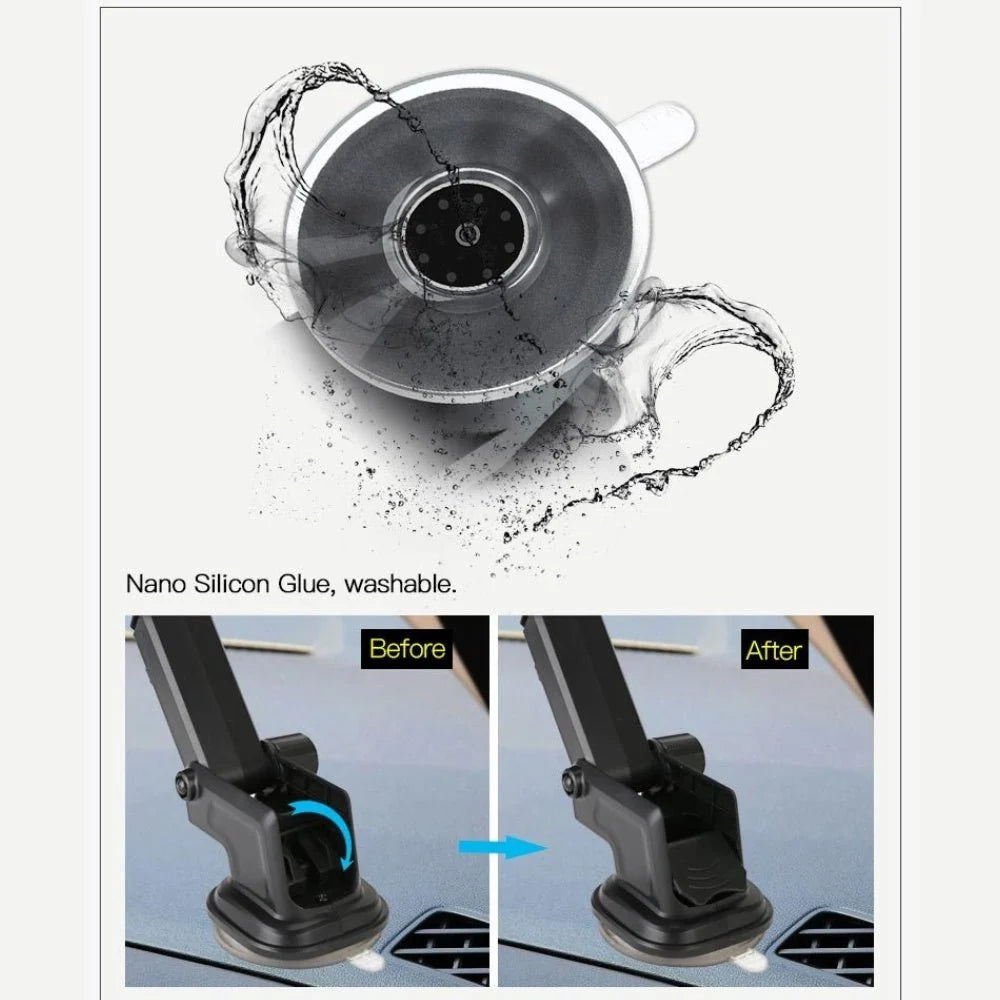 Yesido C23 dashboard car phone holder mounted on a vehicle dashboard, holding a smartphone securely for easy access and visibility.